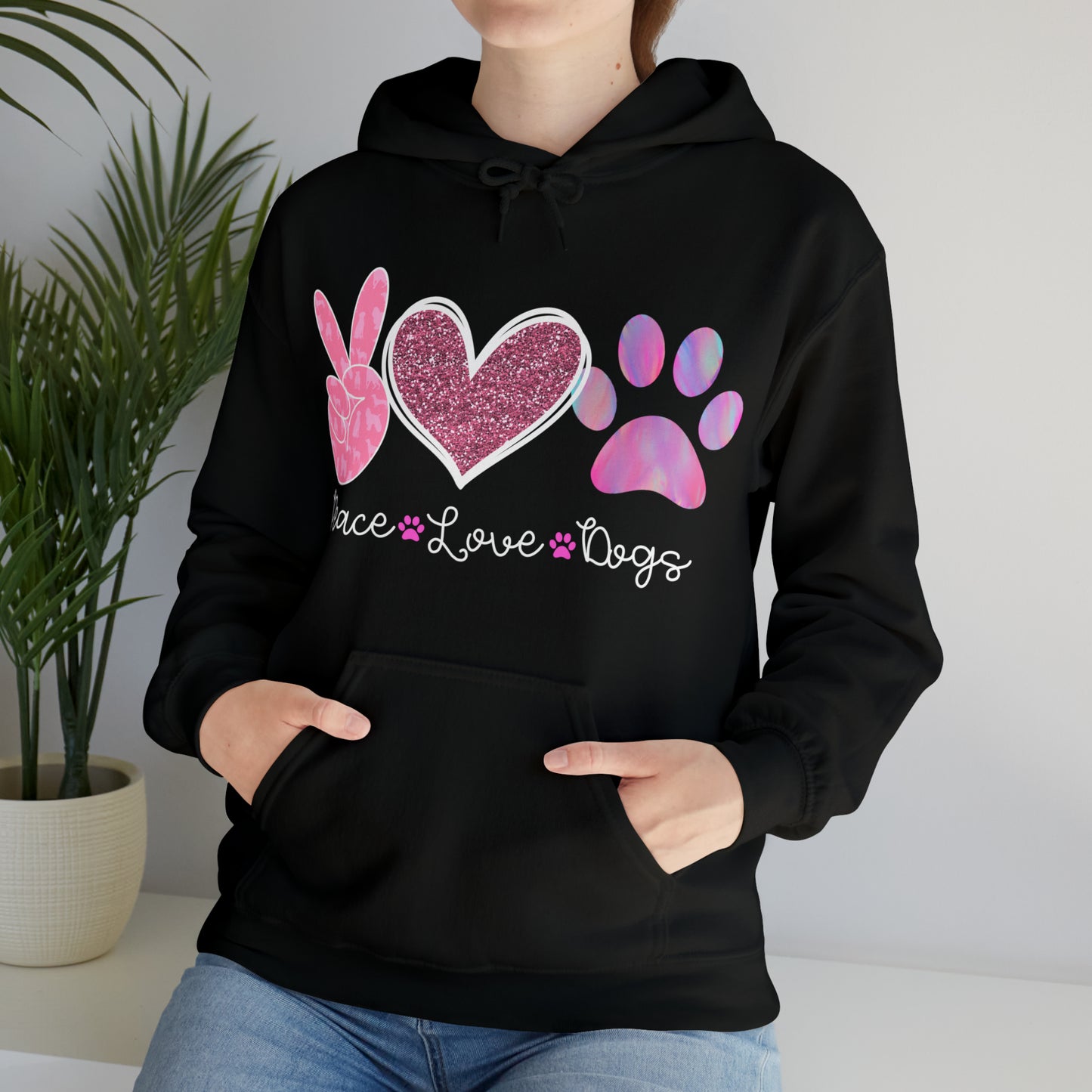 Hoodie - Peace, Love, Dogs