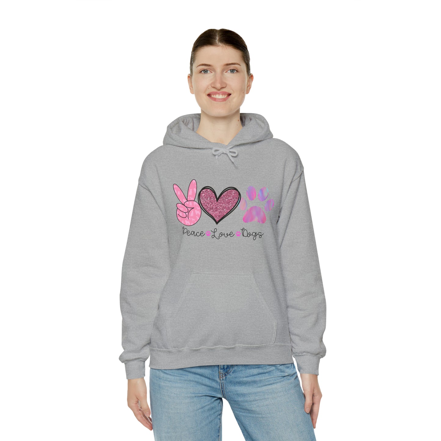 Hoodie - Peace, Love, Dogs
