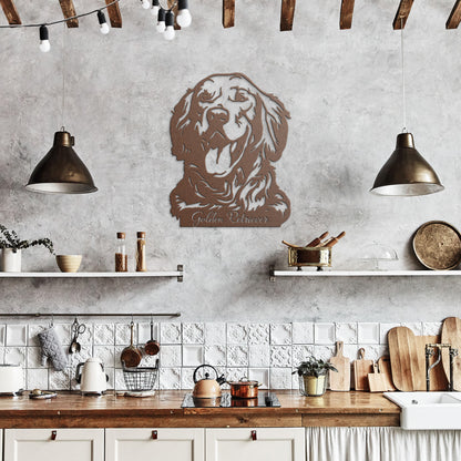 Golden Retriever Metal Sign