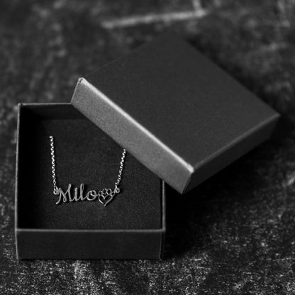 Personalized Pawprint Dog Name Necklace