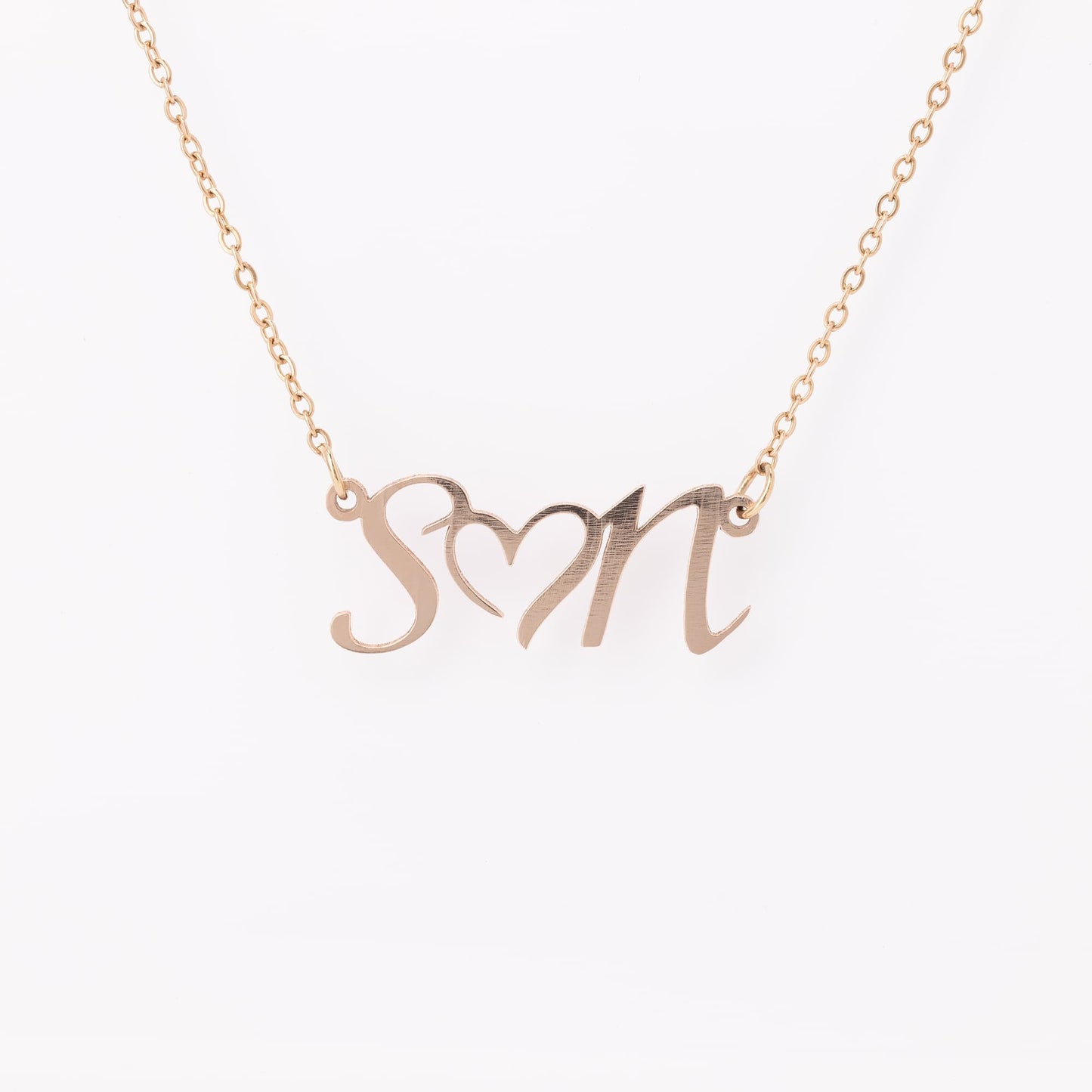 Personalized Double Initial Heart Necklace