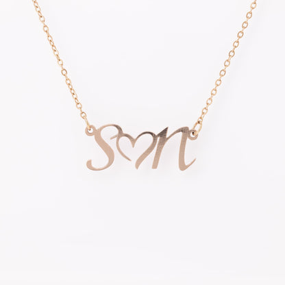 Personalized Double Initial Heart Necklace