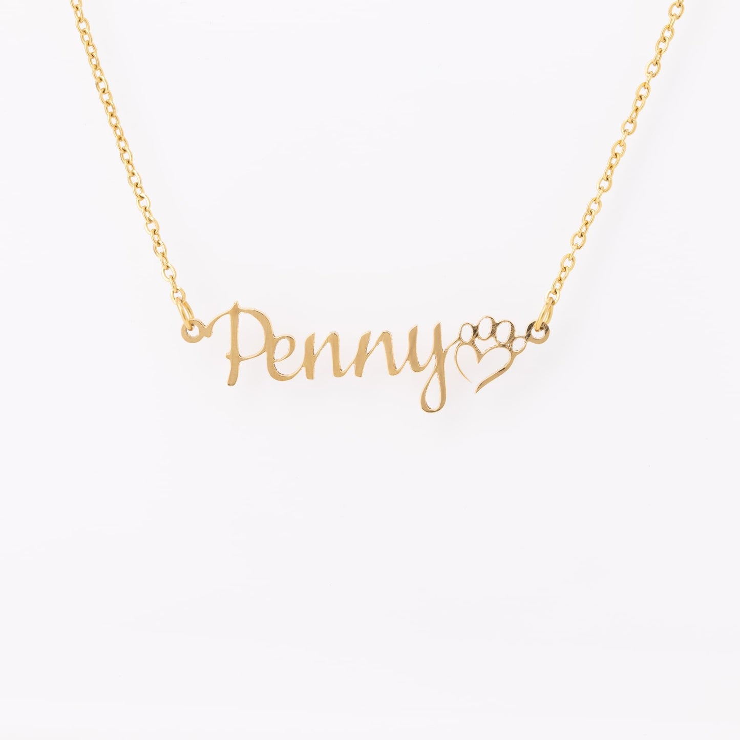Personalized Pawprint Dog Name Necklace
