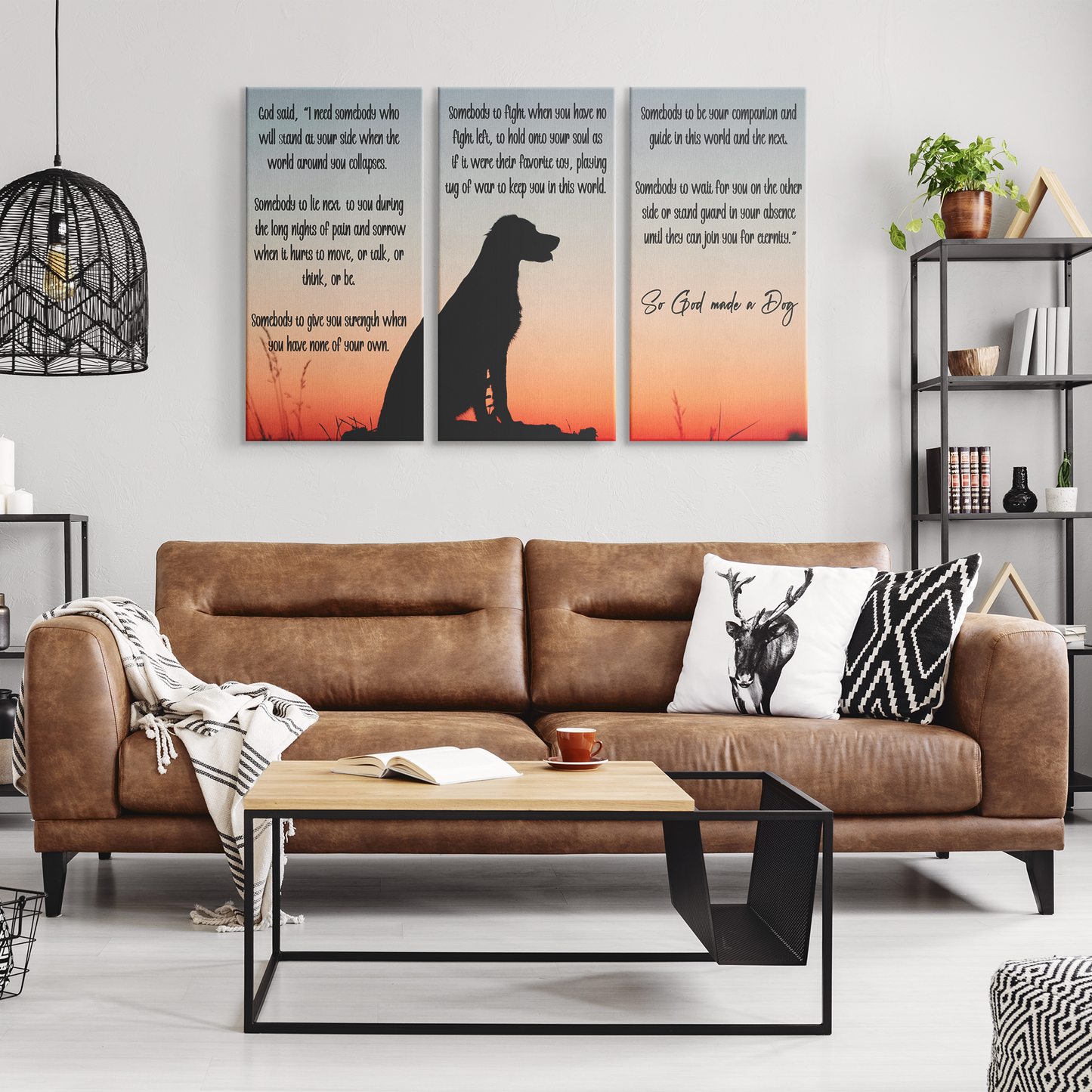 So God Made a Dog 3-Piece Canvas Wall Art Set