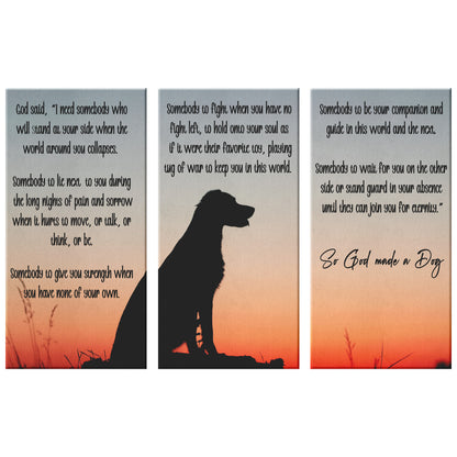 So God Made a Dog 3-Piece Canvas Wall Art Set