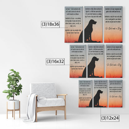 So God Made a Dog 3-Piece Canvas Wall Art Set